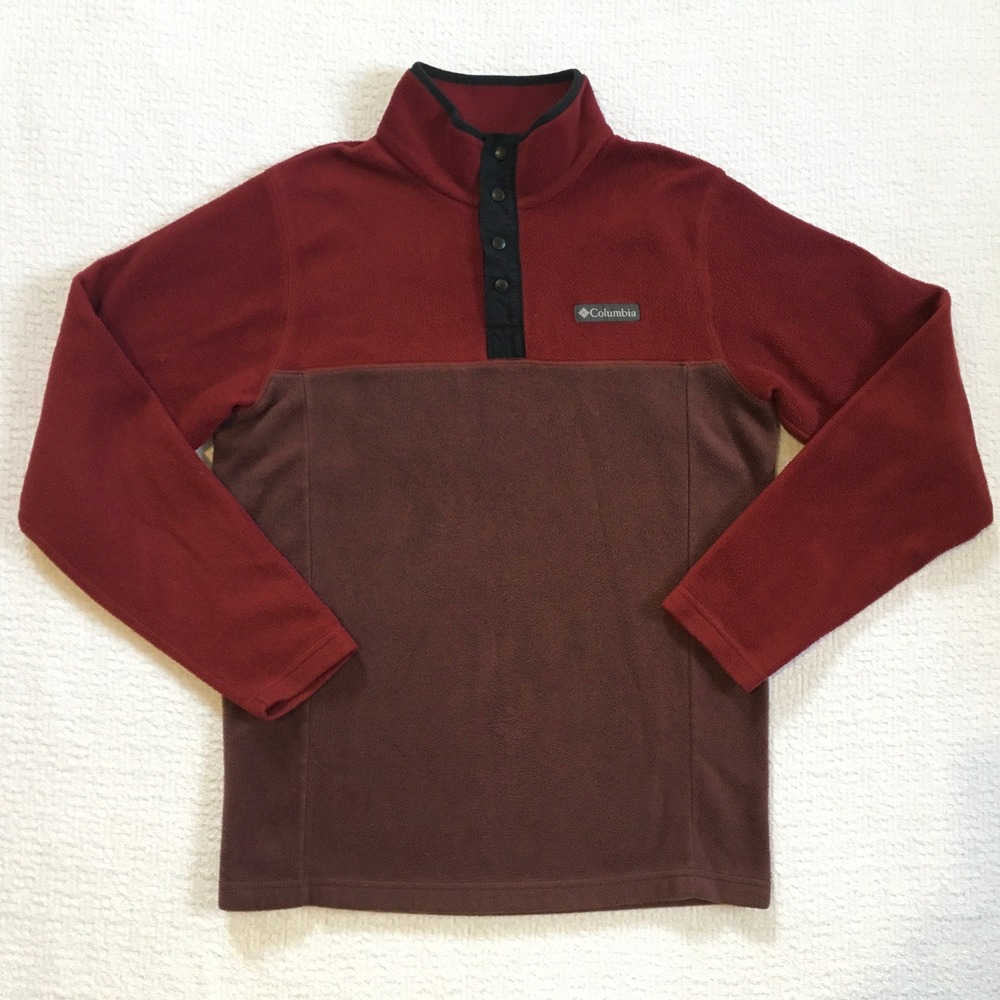 Columbia Fleece Pullover Sweatshirt Colorblock Men‎ Size S Snap Neck Gorpcore